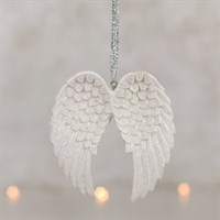 Double Glitter Angel Wing Hanging Decoration