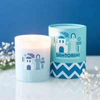Vela perfumada de coco y sal marina de Santorini