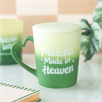 Tazza "Matcha Made in Heaven" con coperchio e sottobicchiere
