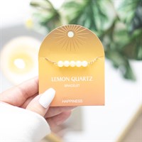 Lemon Quartz Crystal Beaded Chain Bracelet