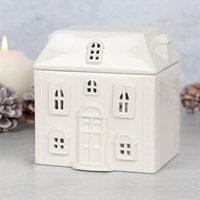 White Ceramic House Oil Burner