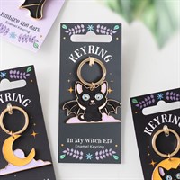 In My Witch Era Cat and Moon Enamel Keyring