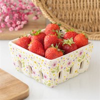 Daisy & Duck Print Ceramic Berry Basket