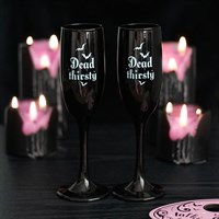 Set of 2 Dead Thirsty Champagne Flutes