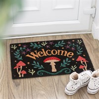 Black Mushroom Welcome Doormat
