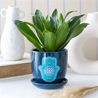Hand of Hamsa Ceramic Plant Pot