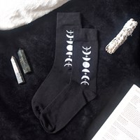 Moon Phase Cotton Blend Socks