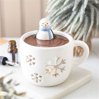 Kominek do olejków zapachowych i podgrzewacz do wosku „Snowman Hot Chocolate”