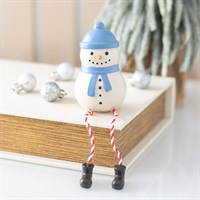 Décoration de Noël « Bonhomme de neige d'hiver » à poser sur une étagère