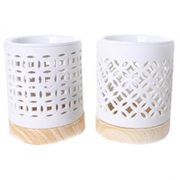 White Geometric Oil Burner