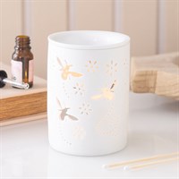 White Bee and Flower Cut Out Oil Burner and Wax Warmer