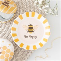 Striped Bee Happy Trinket Dish