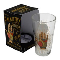 Phrenology and Palmistry Drinking Glass