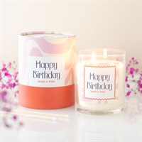 Hyvää syntymäpäivää -vaniljakakku-kynttilä