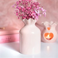 Pink Fluted Flower Vase