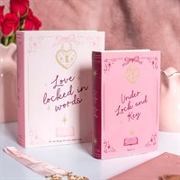 Set of 2 Heart Locket Book Shaped Storage Boxes