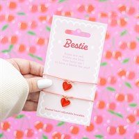 Pair of Besties Enamel Heart Charm Bracelets