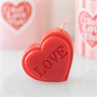 Red Love Heart Shaped Valentine's Day Candle