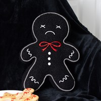 Spooky Gingerbread Man Boucle Cushion