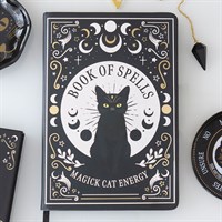 Black Cat Magick -loitsukirja, A5-muistikirja ja kynä