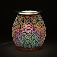 3D Geometric Flower Light Up Electric Oil Burner (UK 3-Pin Plug)