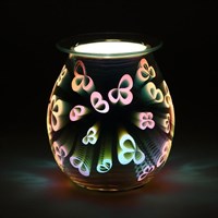 3D Flower Petal Light Up Electric Oil Burner  (UK 3-Pin Plug)