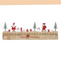 45cm Wooden Advent Calendar with Santa