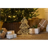 40 cm hoher, leuchtender Glitzerbaum mit Zeitschaltuhr