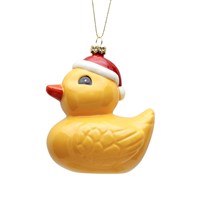 Weihnachts-Ente als Glas-Anhänger
