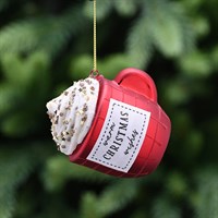 Christmas Mug Glass Hanging Decoration