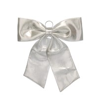 60cm Silver Metallic Fabric Bow