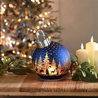 18cm Blue Bauble Light-Up Decoration