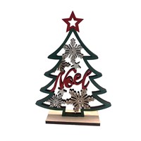22 cm große stehende Weihnachtsbaum-Dekoration aus Holz