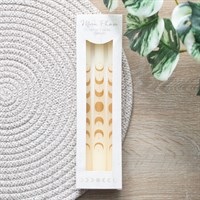 Set of 3 Off White Moon Phases Taper Dinner Candles