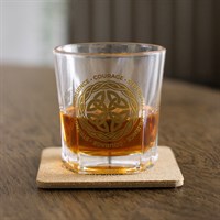 Celtic Shield Knot Lowball Glass with Coaster
