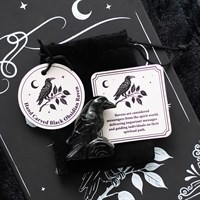Black Obsidian Raven Ornament in a Bag
