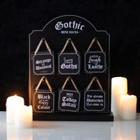 Set of 36 Gothic Mini Signs on Display