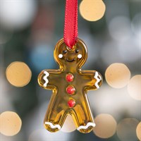 Set of 20 Glass Gingerbread Man Hanging Ornaments
