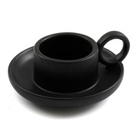 Black Stoneware Tealight Candle Holder