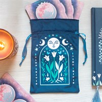 Triple Moonflower Velvet Drawstring Bag