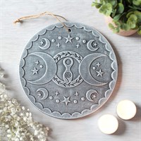 Triple Goddess Silver Effect Terracotta Plaque
