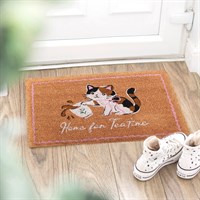 Home for Teatime Calico Cat Doormat