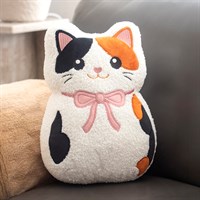 Poduszka z wzorem kotka w cali-co z tkaniny bouclé
