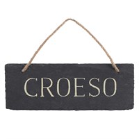 Welkomstbord van leisteen