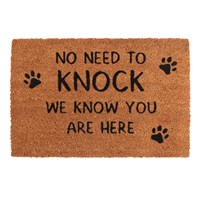 Natural No Need To Knock Dog Doormat
