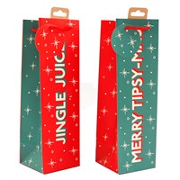 33cm Christmas Typography Bottle Gift Bag
