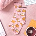 Croissant and Cinnamon Roll Cotton Blend Socks