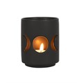 Small Black Triple Moon Cut Out Tealight Holder