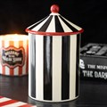 Black Striped Circus Tent Storage Jar