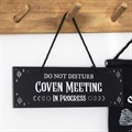 Coven Meeting in Progress Hanging Sign